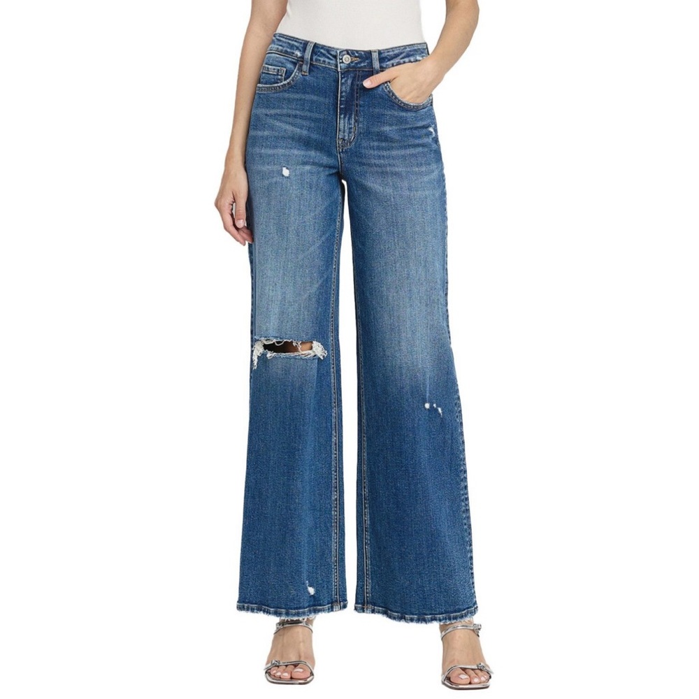 Flying Monkey destructed wide leg Jeans